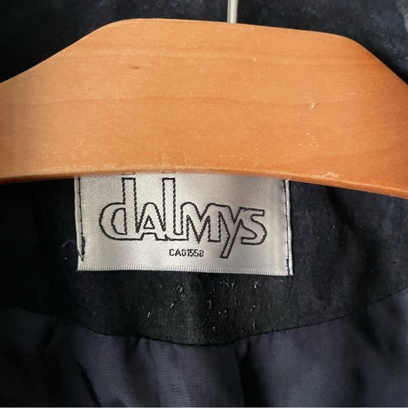 Vintage Dalmys Oversized Suede Leather Blazer Jacket Navy Blue Size Medium 80s - Picture 10 of 10